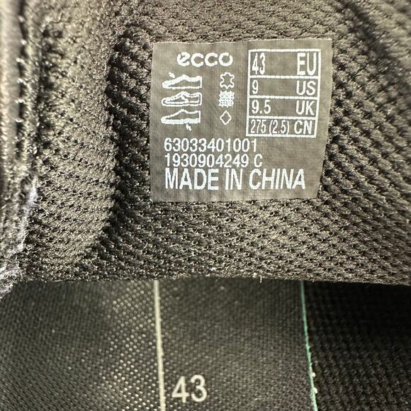 Ecco Biarritz Shoe Men 9 Black Leather Oxford Cap Toe Lace‎ Up Comfort Office - Picture 9 of 9